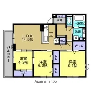 セレーノ・フォレ【1階】の間取り