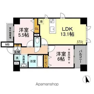 サンピタリア東船橋【7階】の間取り
