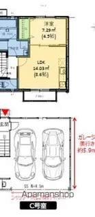 プレミアムガレージハウス名古屋梅森坂【1階】の間取り