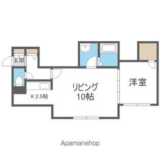 レストヒルズ菊水【202号室】の間取り