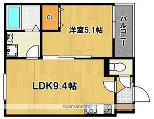 SERIRIA COMFORT:ABIKO【105号室】の間取り