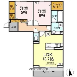 フリージア Ⅱ【3階】の間取り