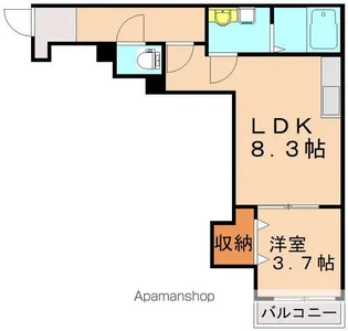 WISTERIA折尾【205号室】の間取り