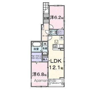 ホルツタウンS B【1階】の間取り