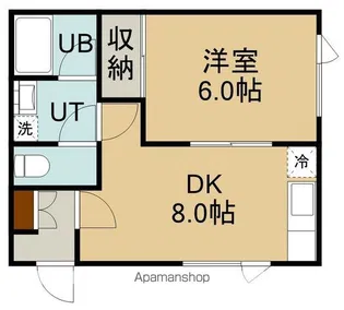 タウンハウス本通【208号室】の間取り