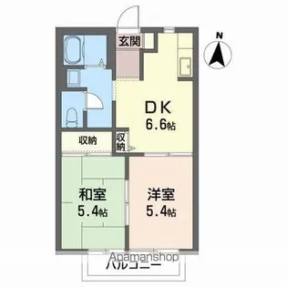 ディアス菜根B棟【2階】の間取り