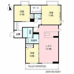 カリーノ【3階】の間取り