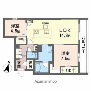エンゲル江坂【102号室】の間取り