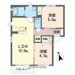 セレーノ東雲【1階】の間取り
