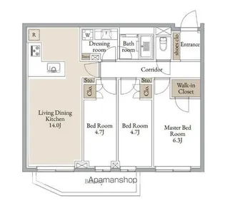 クラリティア横濱反町【1階】の間取り