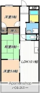 第2奥村ハイツ【4階】の間取り