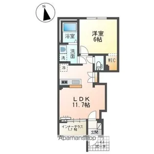 草深 アパート工事 北側【1階】の間取り