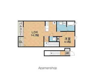 フェリオ一浦【203号室】の間取り