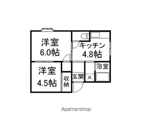コーポシバタⅡ【201号室】の間取り