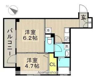 ユウヒデリカ森下【602号室】の間取り