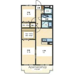キアーヴェ【305号室】の間取り