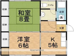 波田花岡長屋【東号室】の間取り