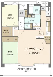 レクセルマンション三鷹の森【6階】の間取り