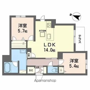 シャーメゾン アクシス【203号室】の間取り