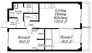 ボヌールHIDE【103号室】の間取り