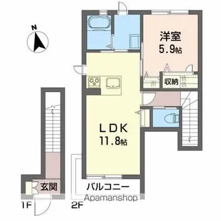 TRIM志家町【2階】の間取り