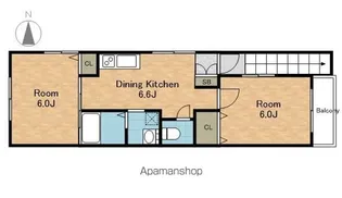 ハイツSOUSOU【2階】の間取り