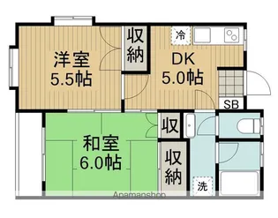 ツインズサカイB【205号室】の間取り