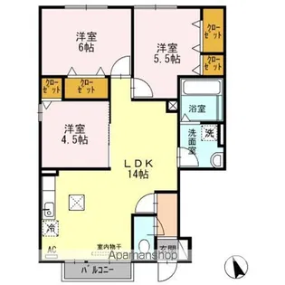 WIT’S FUJIYAMAC【1階】の間取り