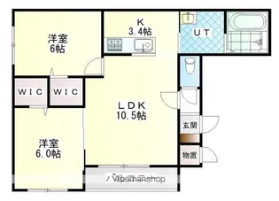 西17南36AP【2階】の間取り