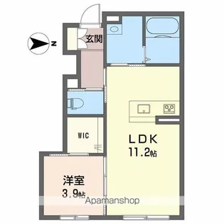 リバーサ道後桜館【101号室】の間取り