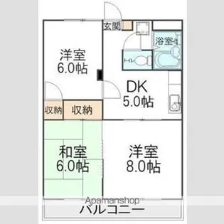 カジュアルプラザB【301号室】の間取り