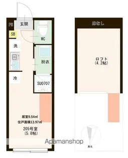 ハーモニーテラス富士見台Ⅳ【2階】の間取り