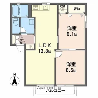 ディアス芳居 A棟【202号室】の間取り