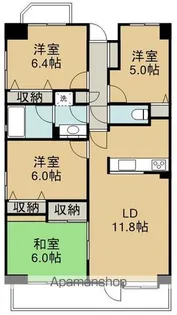 ダイアパレス大和通り【1001号室】の間取り