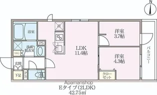 ラヴィエール住吉【1階】の間取り