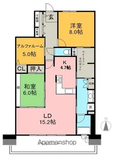 アルファステイツ御座【10階】の間取り