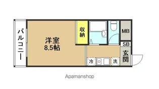 1Rの間取り画像