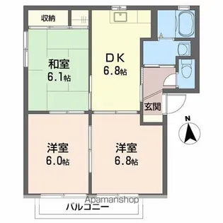 メゾン志津川 B棟【1階】の間取り