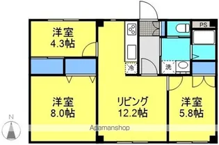ステータスヒル甲府六番館【3階】の間取り