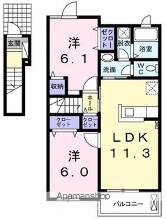 アンジュ・リール【2階】の間取り