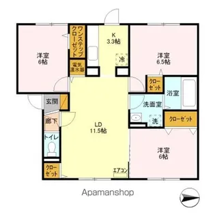 プランドール桔梗(プランドールキキョウ)【202号室】の間取り