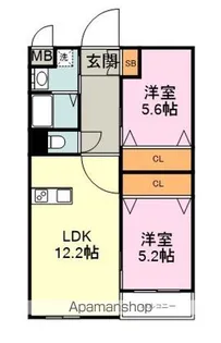 ロイズ・プレシア多々良東【3階】の間取り