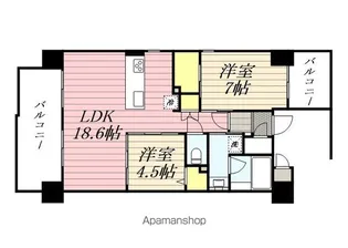 TONOクリスタル上人橋【6階】の間取り
