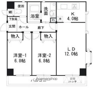 セヴェル方南町【4階】の間取り