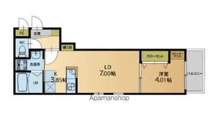 ウェリス東浜【201号室】の間取り