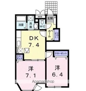 BREEZE明磧【1階】の間取り