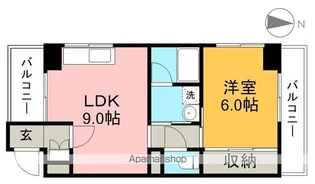 ドミール鷹匠町【1階】の間取り