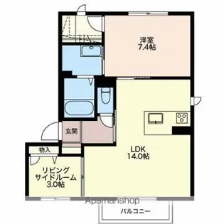 エスト植田山【201号室】の間取り