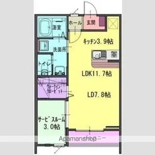 パルテR館【101号室】の間取り