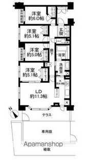 アンビシャス南柏【1階】の間取り